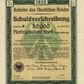 Anleihe des Deutschen Reichs Schuldverschreibung 4,5 50000 M von 1922  N.r305764