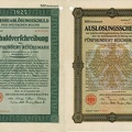 ANLEIHEABLÖSUNGSSCHULD DES DEUTSCHEN REICHS 500 RM von 1925  Nr.504194-65844