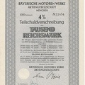 BAYERISCHE MOTOREN WERKE Teilschuldverschreibung 4x von 1942 Nr.11454