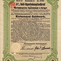 Gold-Hypothekenpfandbrief Würtembergischen Hypothbank 7x 1000 Goldmark  Nr.4244