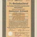 Goldpfandbrief d. Deutschen Wohnstätten-Hypothekenbank 7x 2000 Goldmark von 1931  Nr.0476