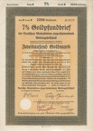 Goldpfandbrief d. Deutschen Wohnstätten-Hypothekenbank 7x 2000 Goldmark von 1931  Nr.0476