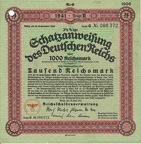 Schatzanweisung des Deutschen Reichs 3,5x 1000 RM von 1941  Nr.086372