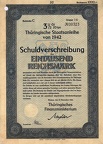 Schuldverschreibung Thüringische Staatsanleihe 3,5x 1000 RM von 1941  Nr.00323