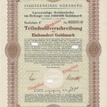 STADTGEMEINDE NÜRNBERG Teilschuldverschreibung 5x 5 000 000 Goldmark von 1923 Nr.2825