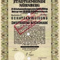 STADTGEMEINDE NÜRNBERG Schatzanweisung 5x10 000 000 RM von 1928  Nr.0062