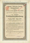Teilschuldverschreibung  Siemens Elektrische Betriebe AG 4,5 x 500 Franken von 1913  Nr.47011