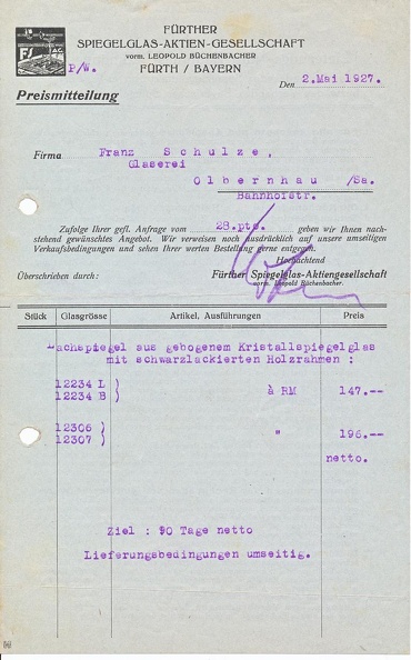 FÜRTHER SPIEGELGLAS-AKTIENGESELLSCHAFT 1927.05.02