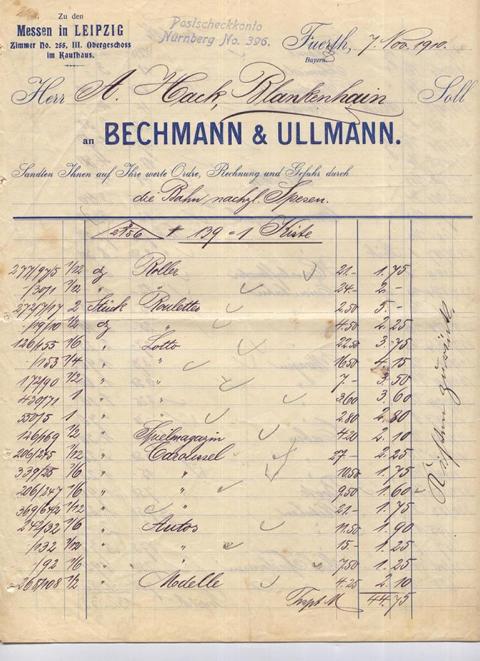 BECHMANN & ULLMANN  1910.11.07