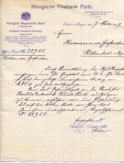 Königliche Filialbank  1917.03.07