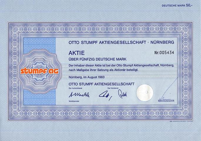 OTTO STUMP AG - NUERNBERG   50 DM von 1983  Nr. 005434.JPG
