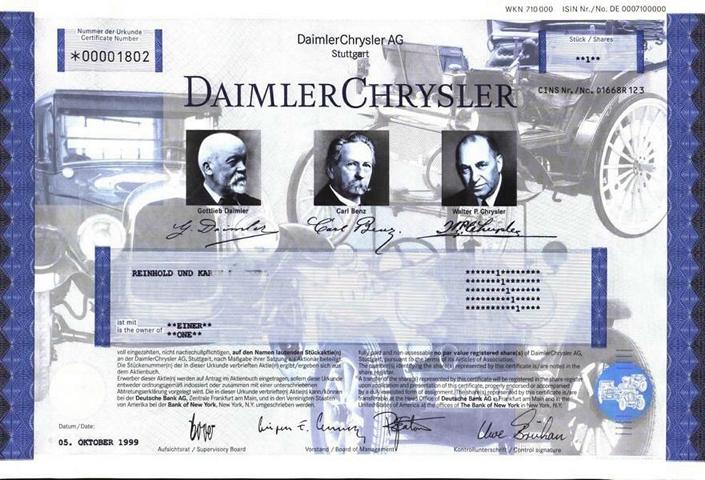 DAIMLER CHRYSLER AG von 1999  Nr.00001802