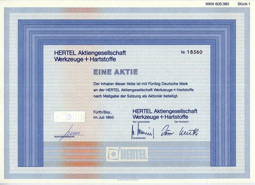 Hertel  50 DM von 1993  Nr.18560