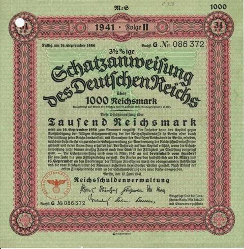 Schatzanweisung des Deutschen Reichs 3,5x 1000 RM von 1941  Nr.086372.JPG