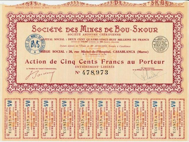 SOCIÉTE DES MINES DE BOU-SXOUR Nr. 478.973
