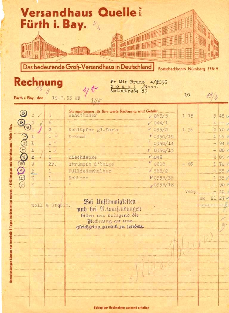 Versandhaus Quelle 1933.07.19